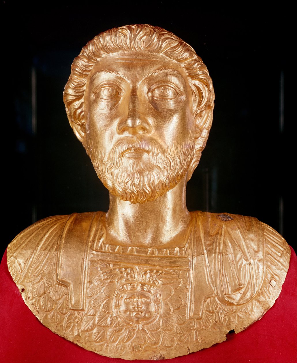 Busto de Marco Aurélio (121-180 dC) (ouro) de Roman