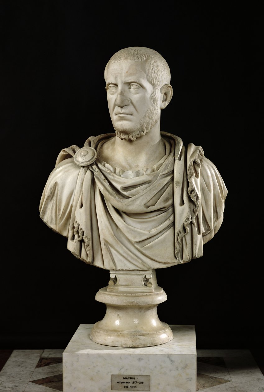 Busto de Marcus Claudius Tacitus (c.200-276) ou Marcus Opelius Macrinus (164-218) (mármore) de Roman