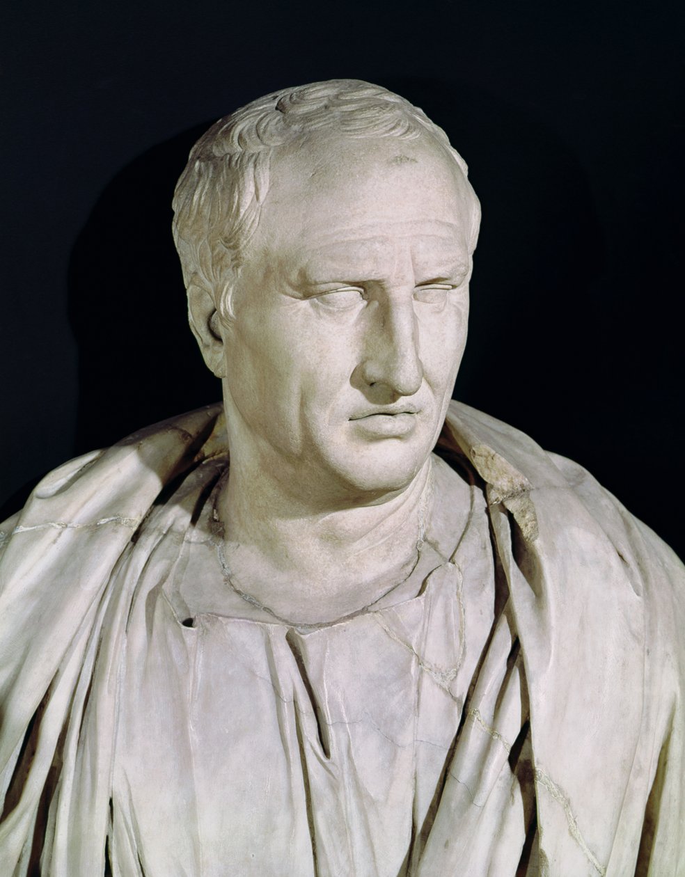 Busto de Marco Túlio Cícero 106-43 aC detalhe em mármore de 168173 de Roman