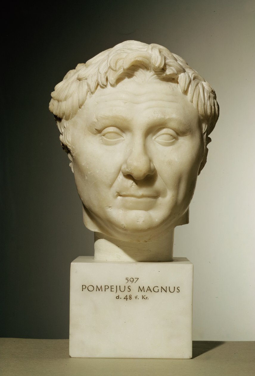 Busto de Pompeu (106-48 aC) c.60 aC (mármore) de Roman
