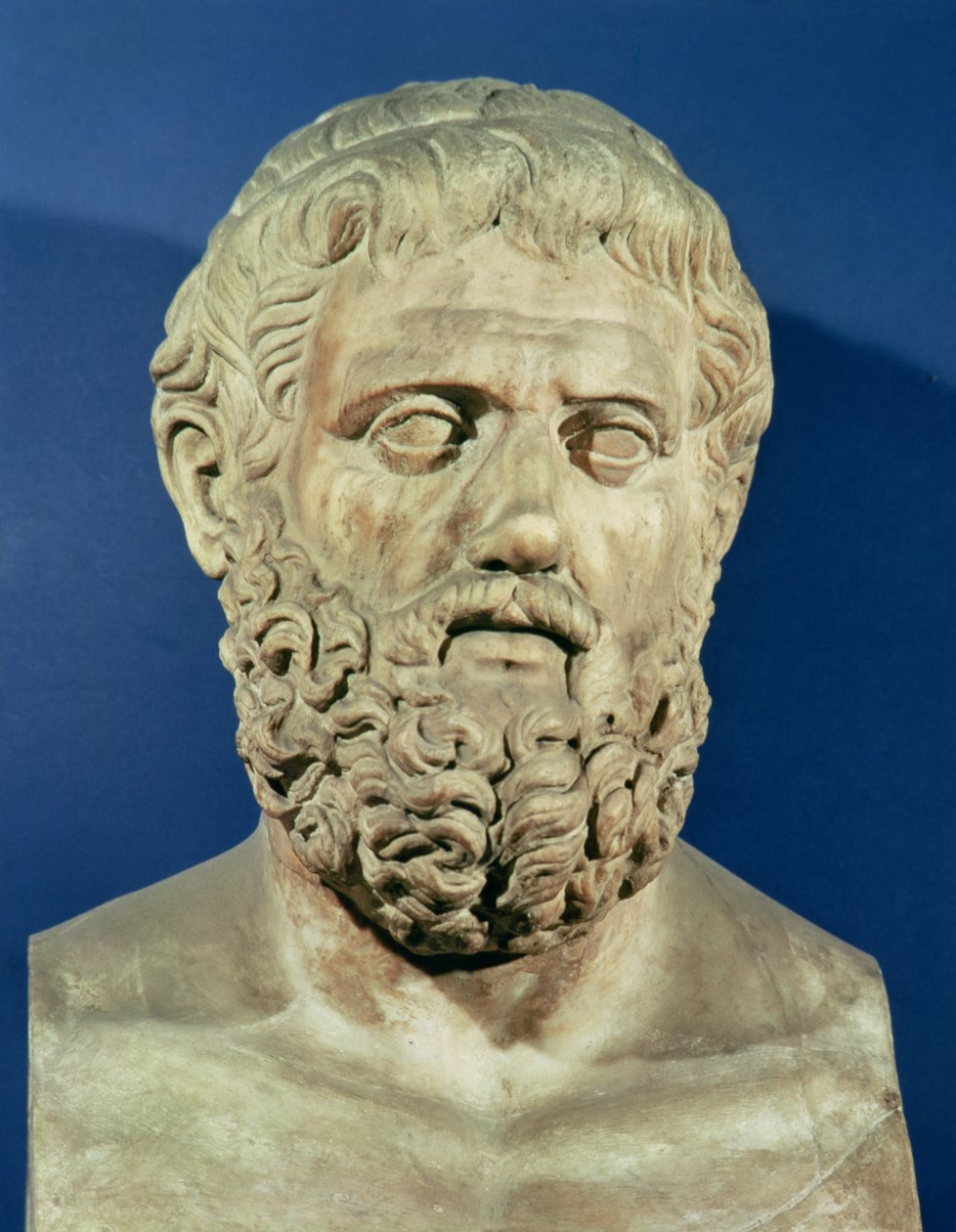 Busto de Sófocles (496-406 aC) (mármore) de Roman