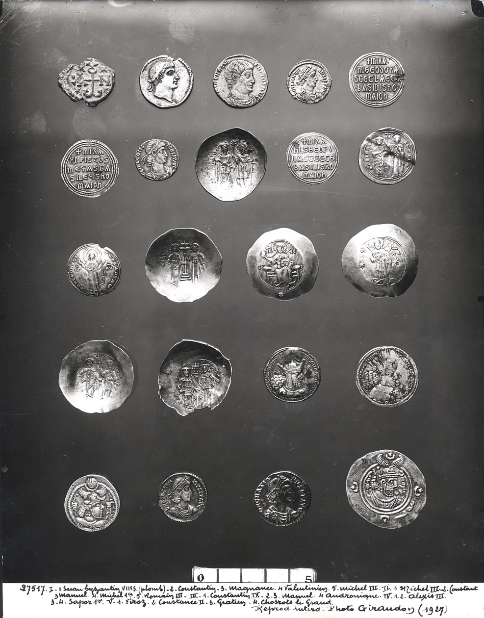 Moedas bizantinas, romanas e sassânidas, do século 04 ao século de Roman