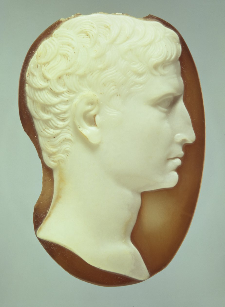 Cameo representando o imperador Augusto (63-14 aC) (sardônia) de Roman