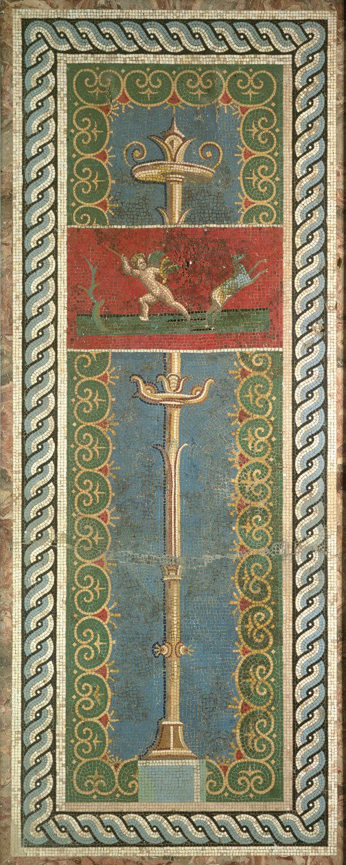 Candelabro com motivos ornamentais (mosaico) de Roman