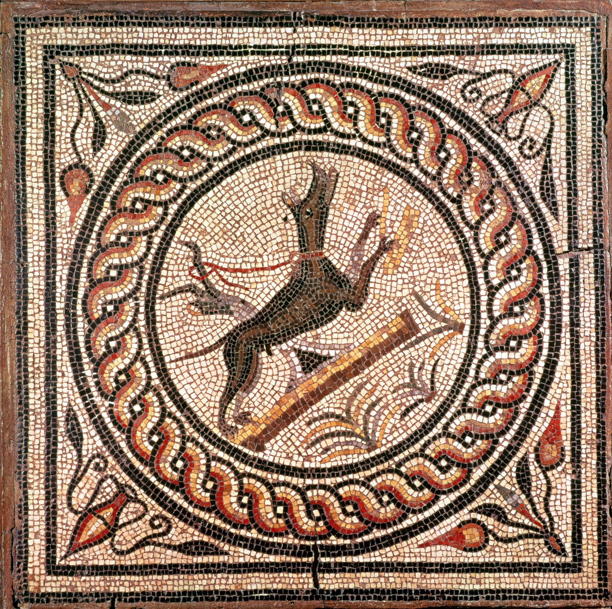 Cave Canem (Cuidado com o cão) do 2º ao 3º século (mosaico) de Roman