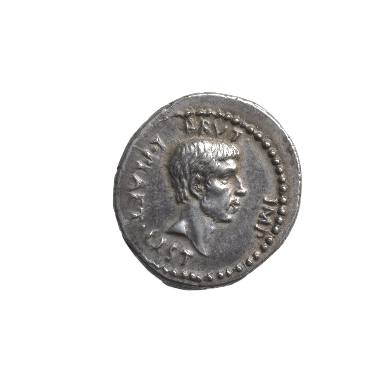 Denário representando a cabeça de Brutus (prata) de Roman