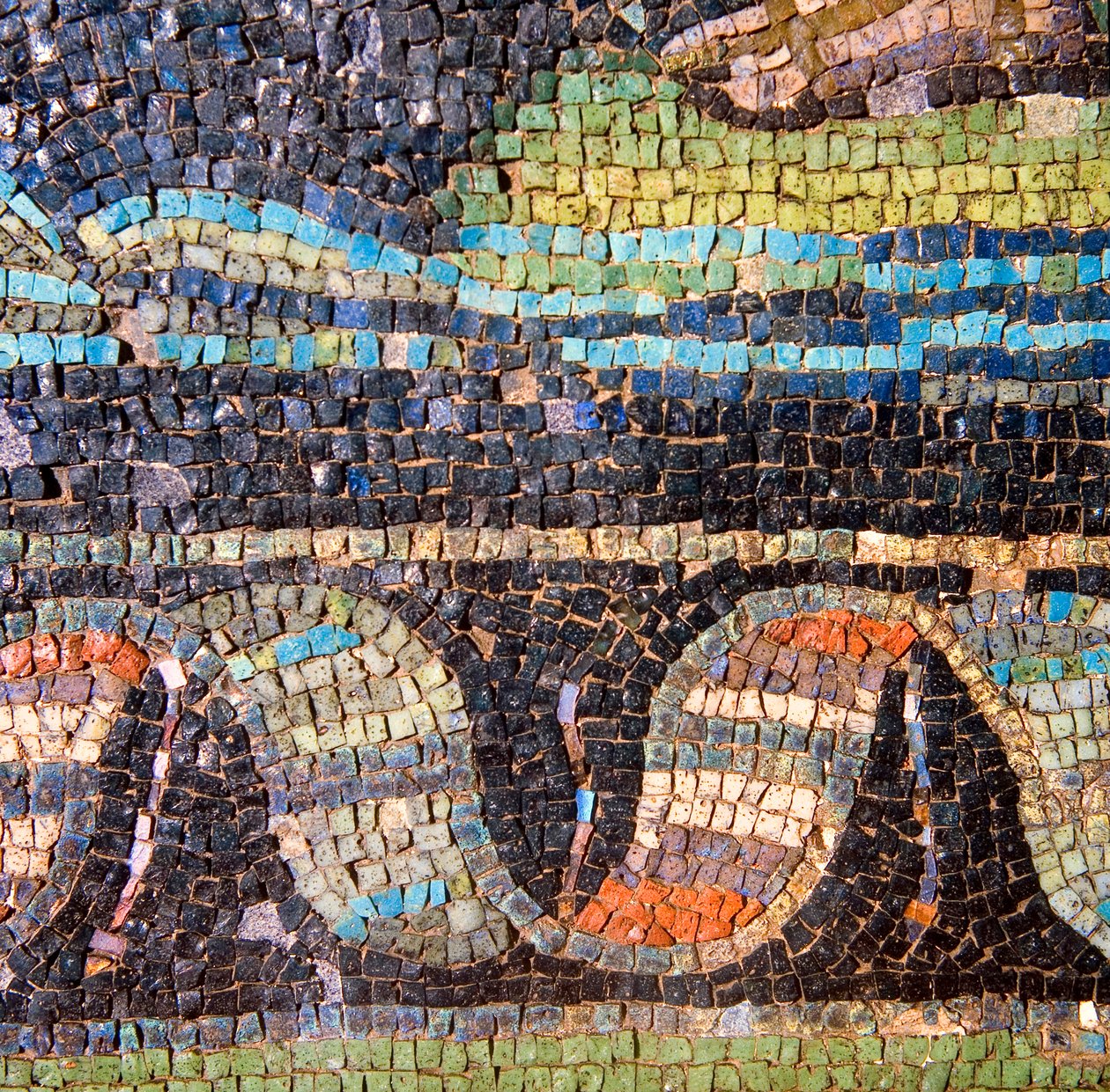 Detalhe do mosaico de parede mosaico de Roman