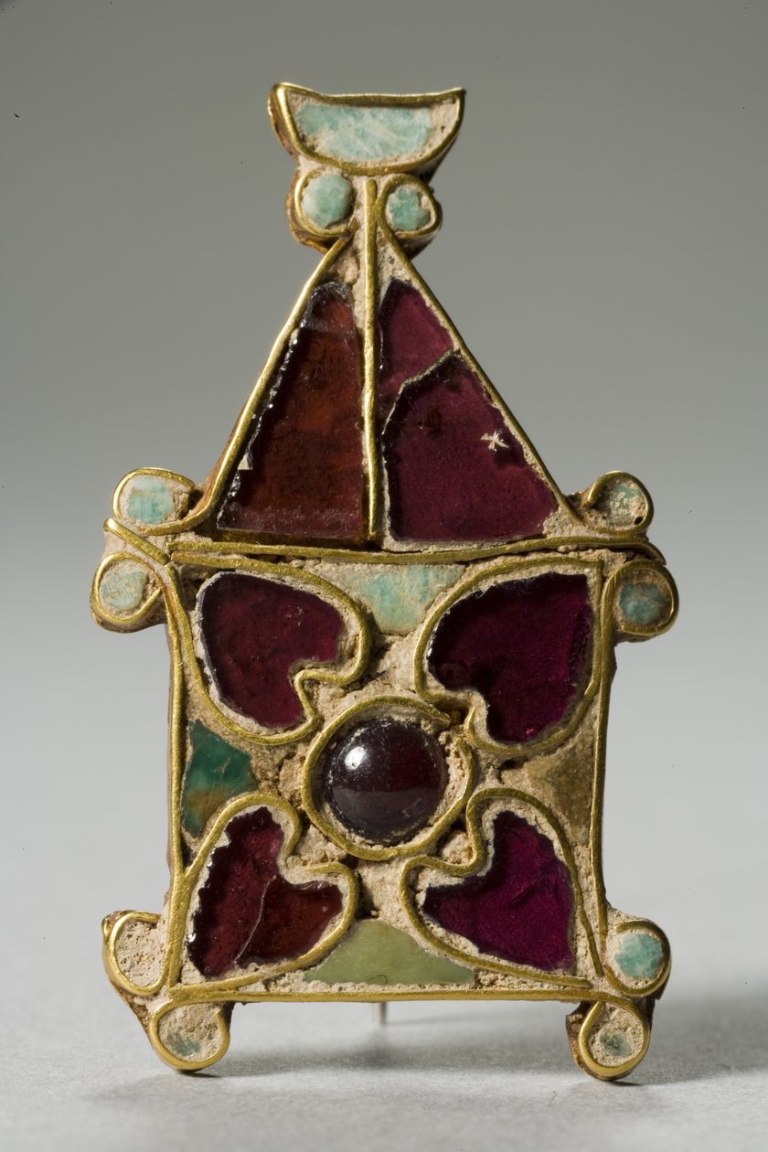 Jóia romana do leste (ouro e granada) de Roman