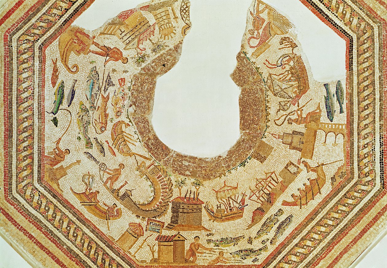 Peixe, de Vega Baja (mosaico) (para detalhes ver 316398) de Roman