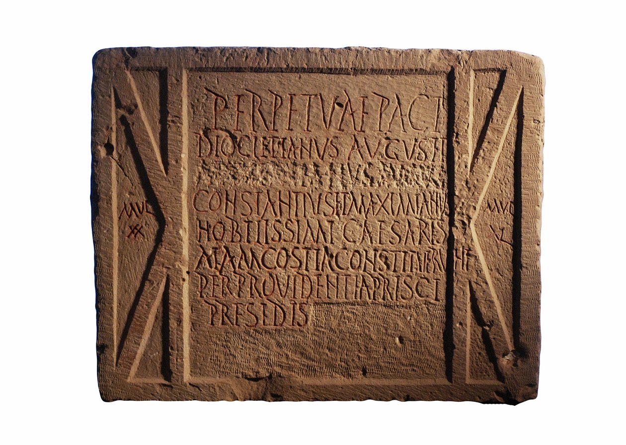 Inscrição em um posto do exército romano, Yotvata, sul do Negev, Israel, c.297-303 AD de Roman