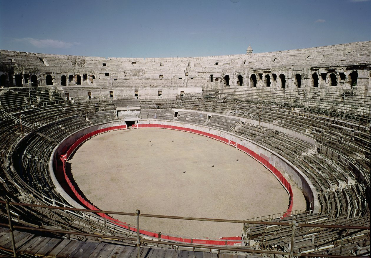 Vista interior, de, a, anfiteatro de Roman