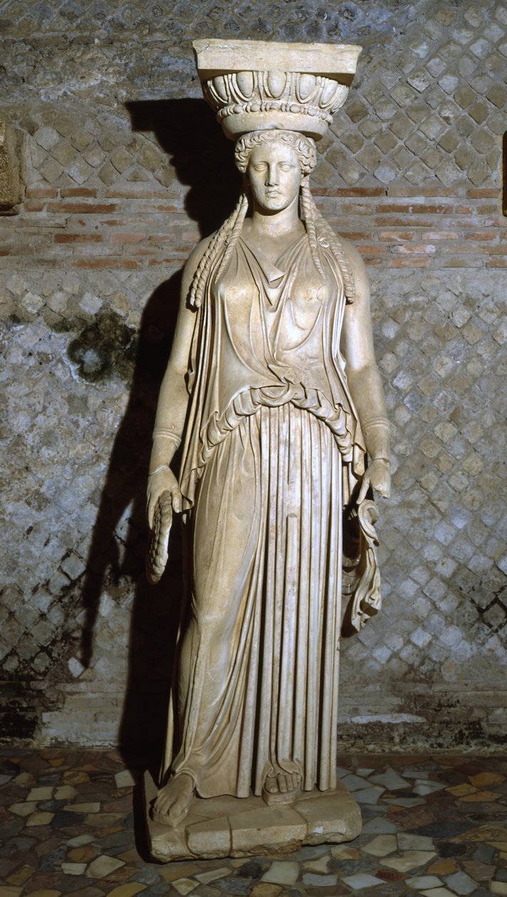 Kore, cópia de uma cariátide do Erecteion em Atenas (mármore) de Roman
