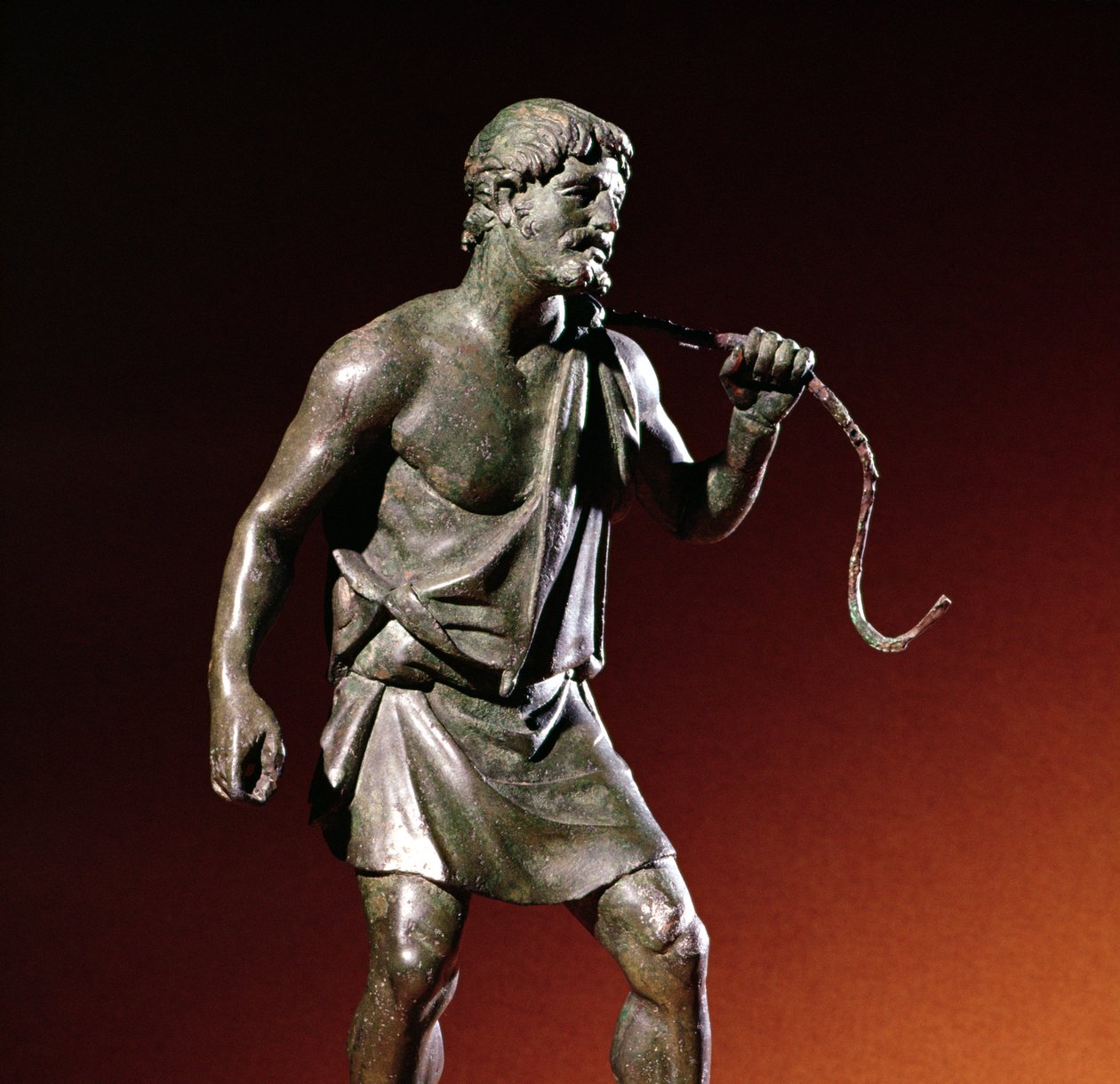 Estatueta Lararium de um portador de água (bronze) de Roman