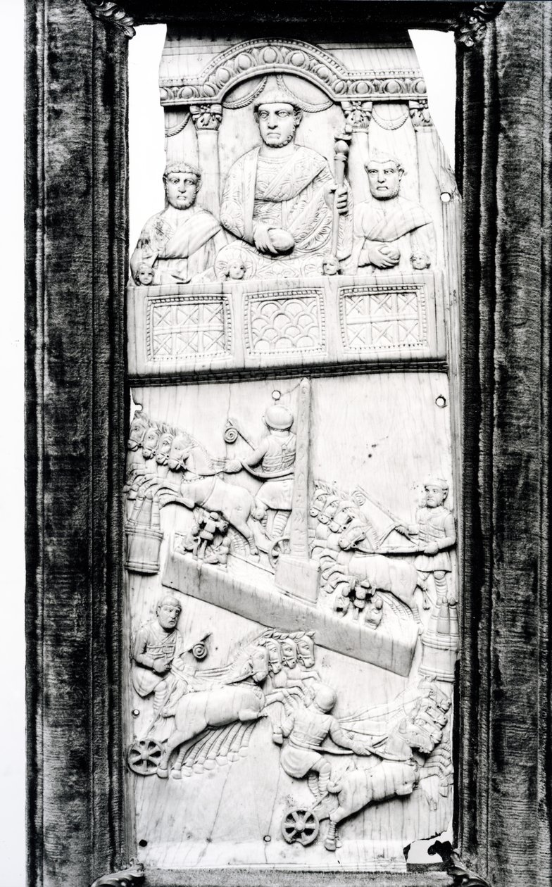 Folha do díptico Lampadii, c.355 dC de Roman