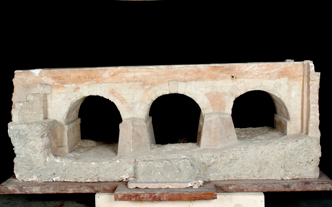 Modelo de um aqueduto (madeira e pedra) de Roman