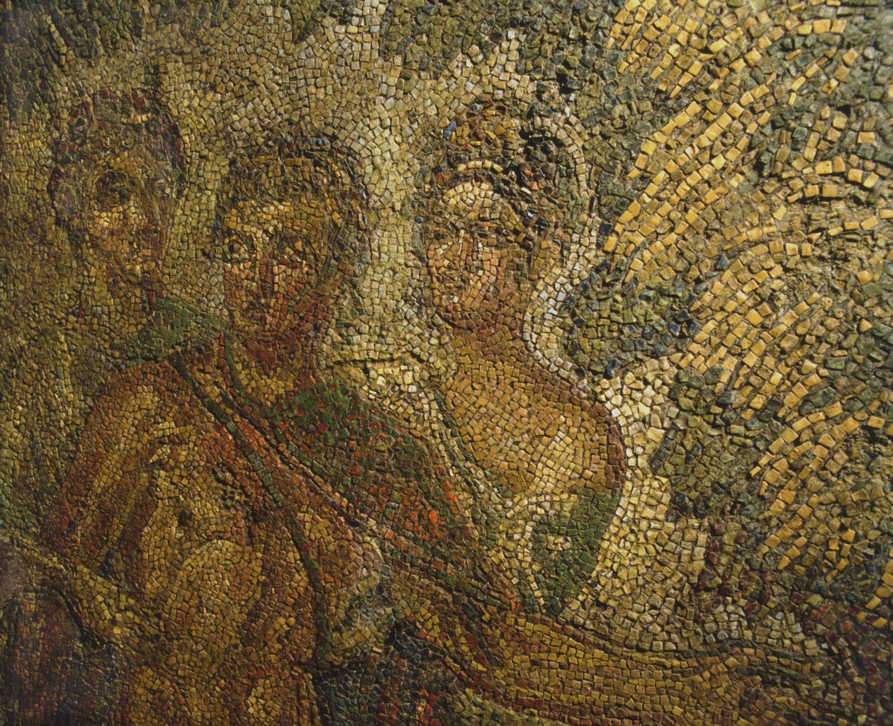 Mosaico de um antigo edifício abaixo do quartel dos Couraceiros no Quirinale, Roma (mosaico) de Roman