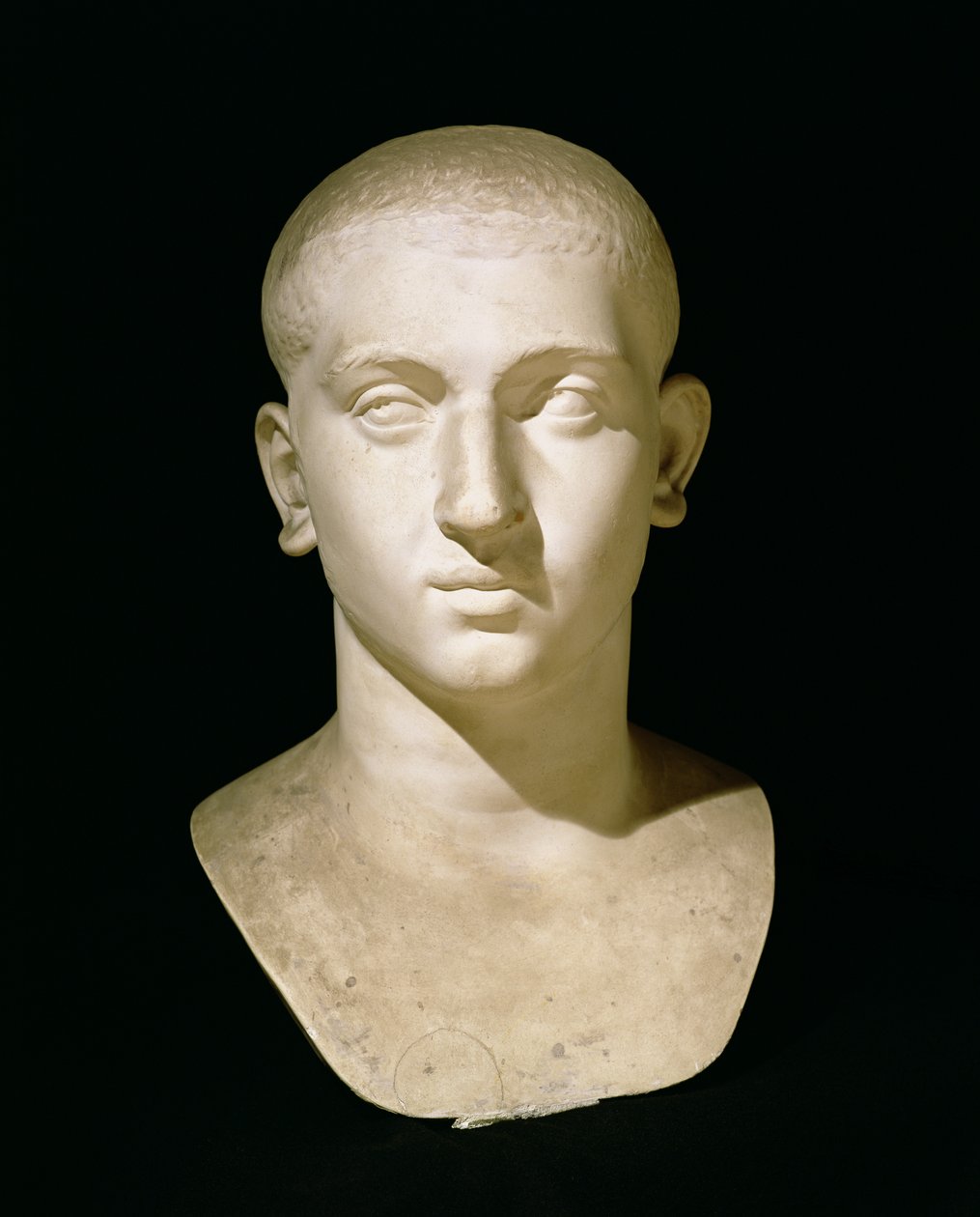 Busto de retrato do imperador Severo Alexandre (205-35 dC) (mármore) de Roman