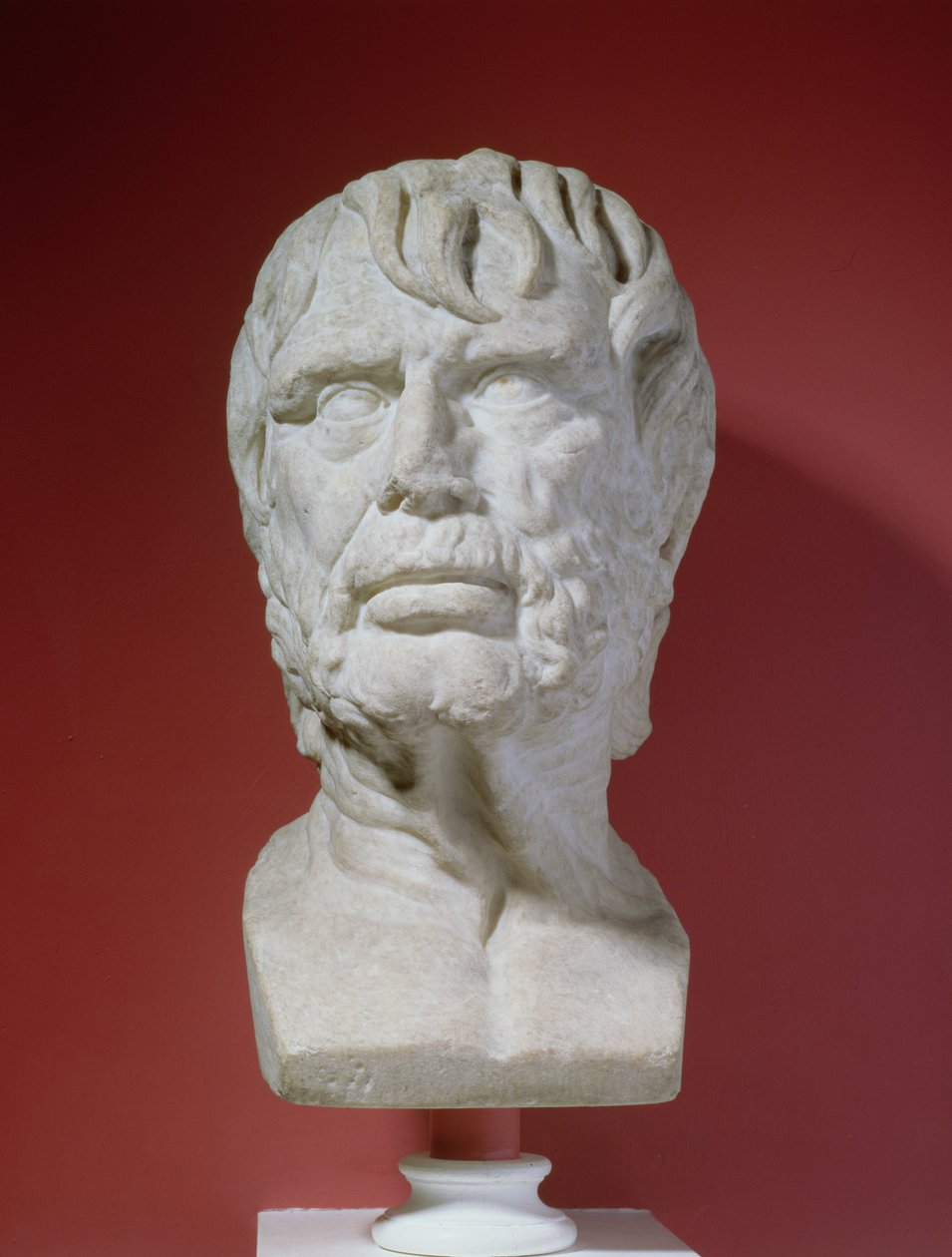 Busto do retrato de Seneca, C.4 c.65 BC-AD (mármore) de Roman