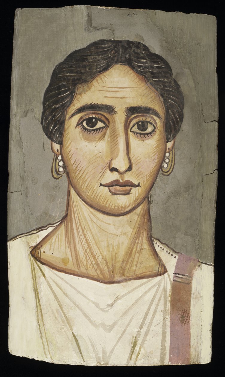 Retrato de uma mulher, c.300 dC (tempera em madeira) de Roman