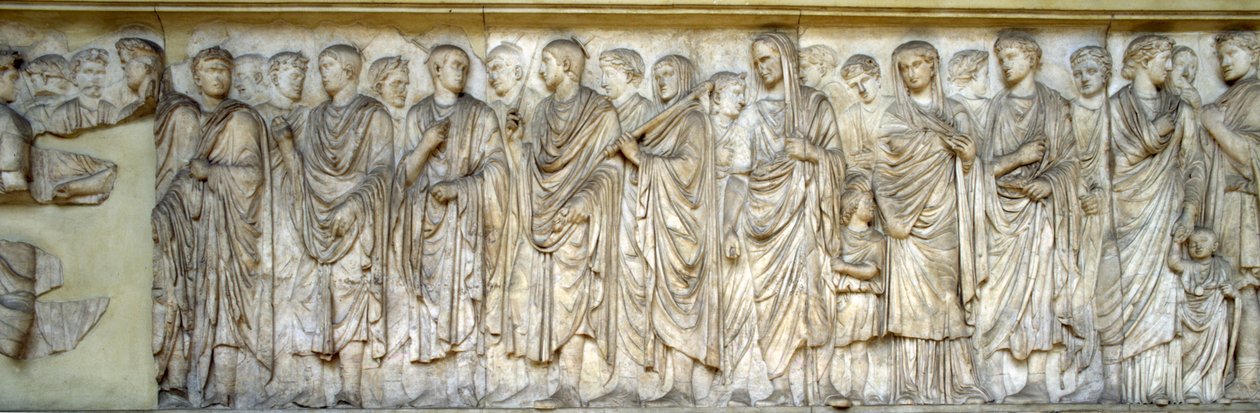 Procissão, parede sul do Ara Pacis (mármore) de Roman