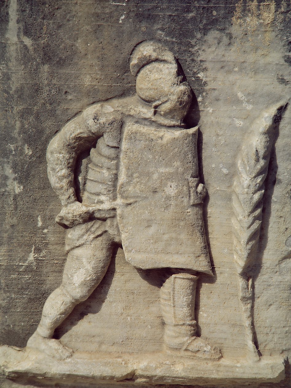 Relevo, descrevendo, romano, soldado, (marble) de Roman