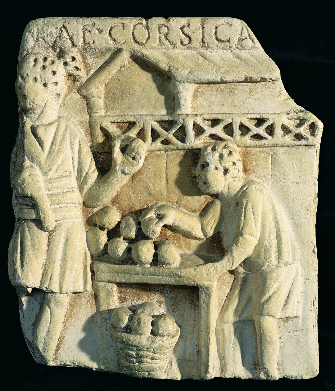Relevo retratando um vendedor de pão de Roman