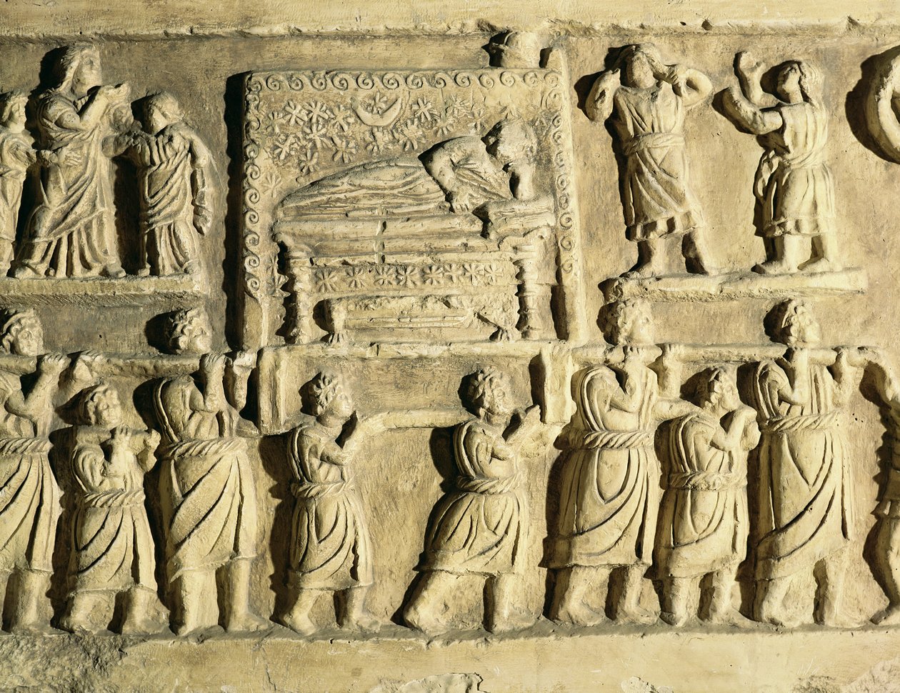 Relevo retratando uma cena fúnebre de Roman