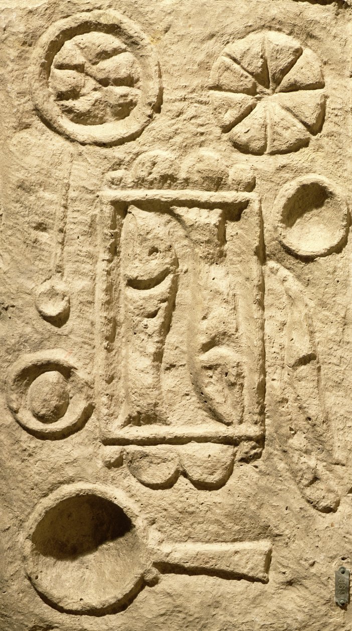 Relevo, descrevendo, um, colocado, tabela, de, Timgad, argélia de Roman