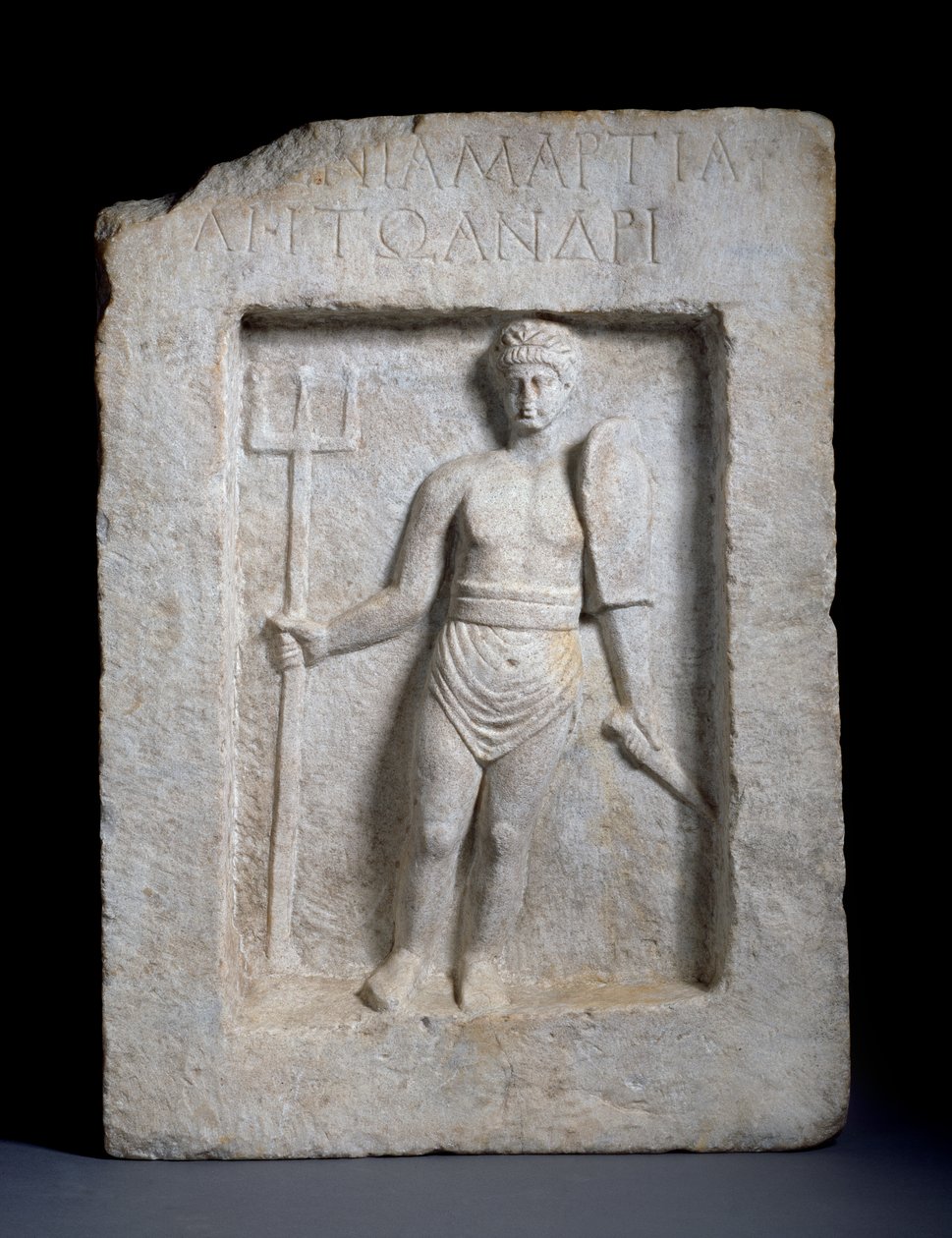 Alívio de um Gladiador de Esmirna (mármore) de Roman