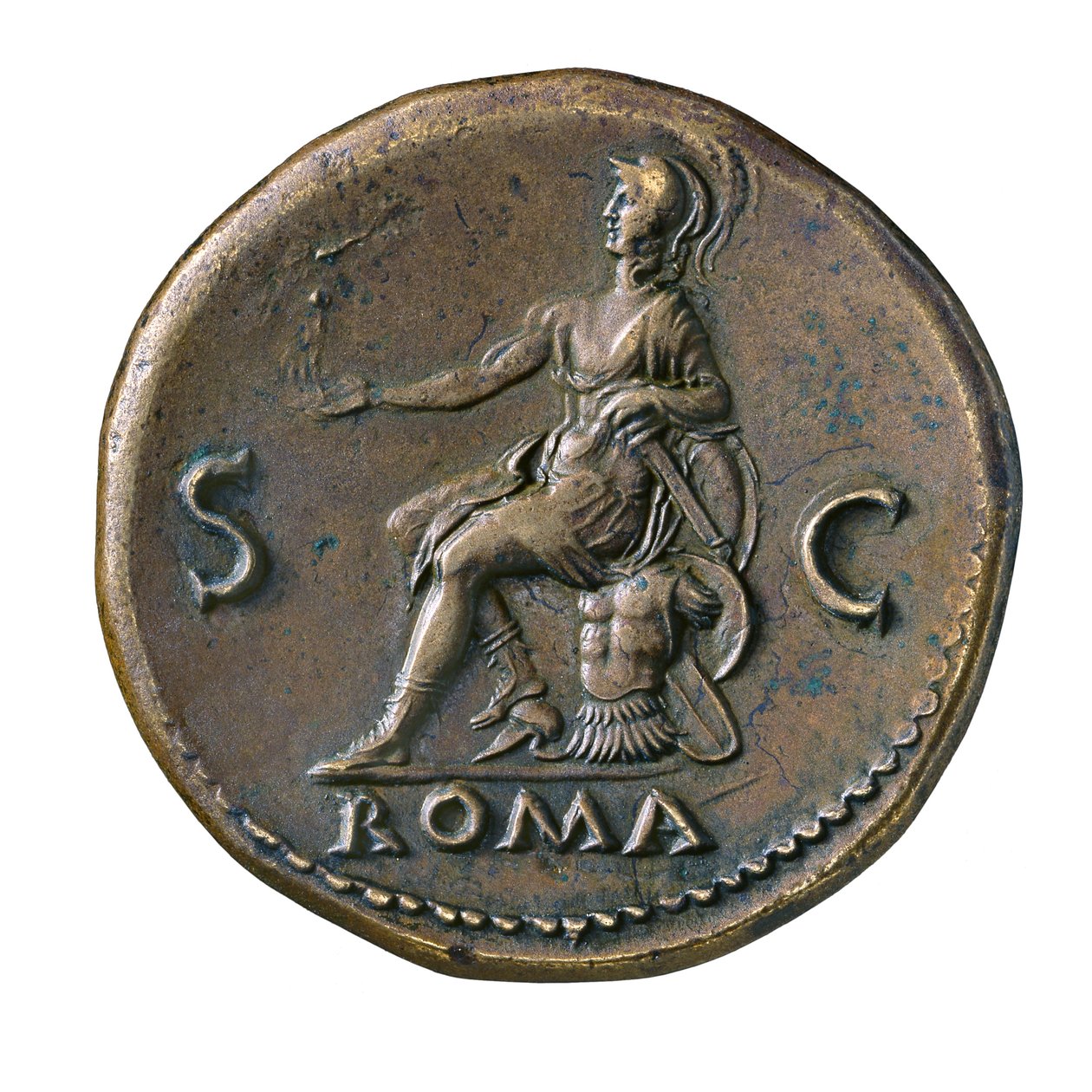 Moeda Imperial Romana de Roma, AD 65 (latão orichalcum) de Roman
