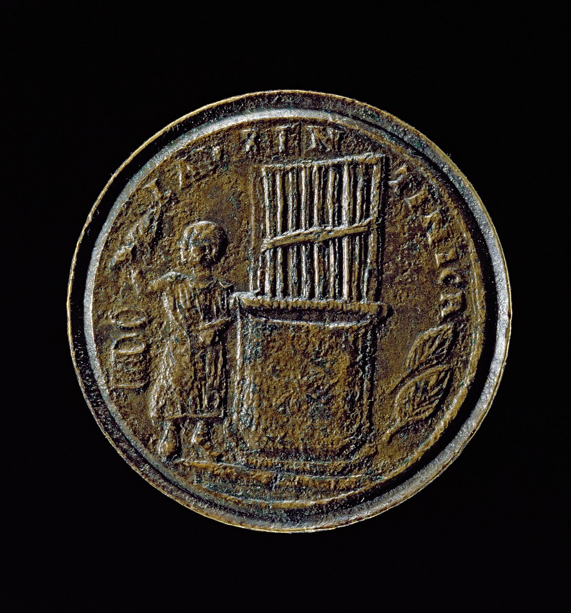 Moeda romana representando um órgão (bronze) de Roman