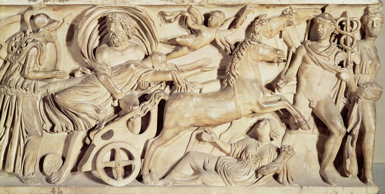 Sarcófago representando o estupro de Proserpina de Roman