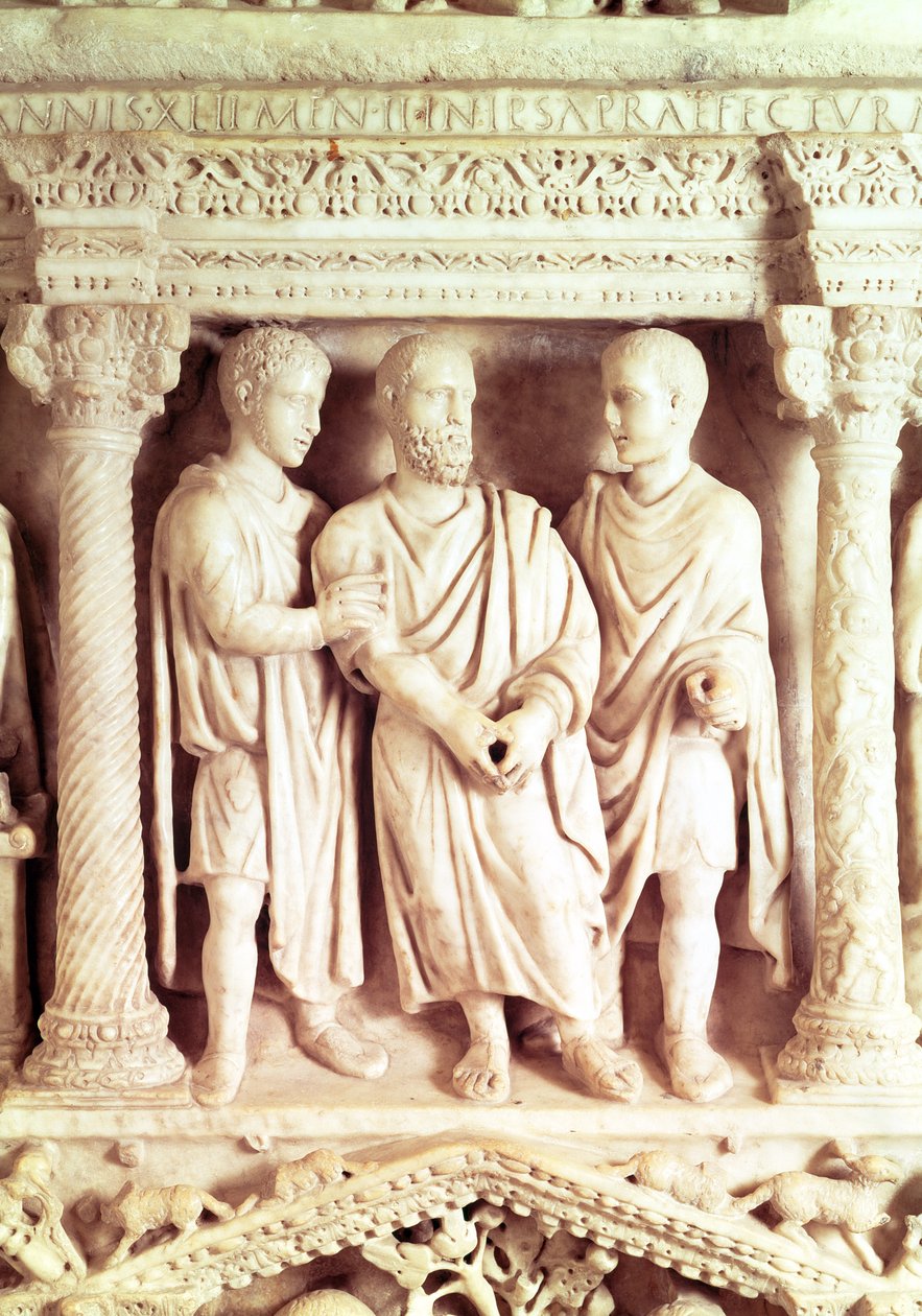 Sarcófago de Giunio Basso, século IV (mármore) de Roman