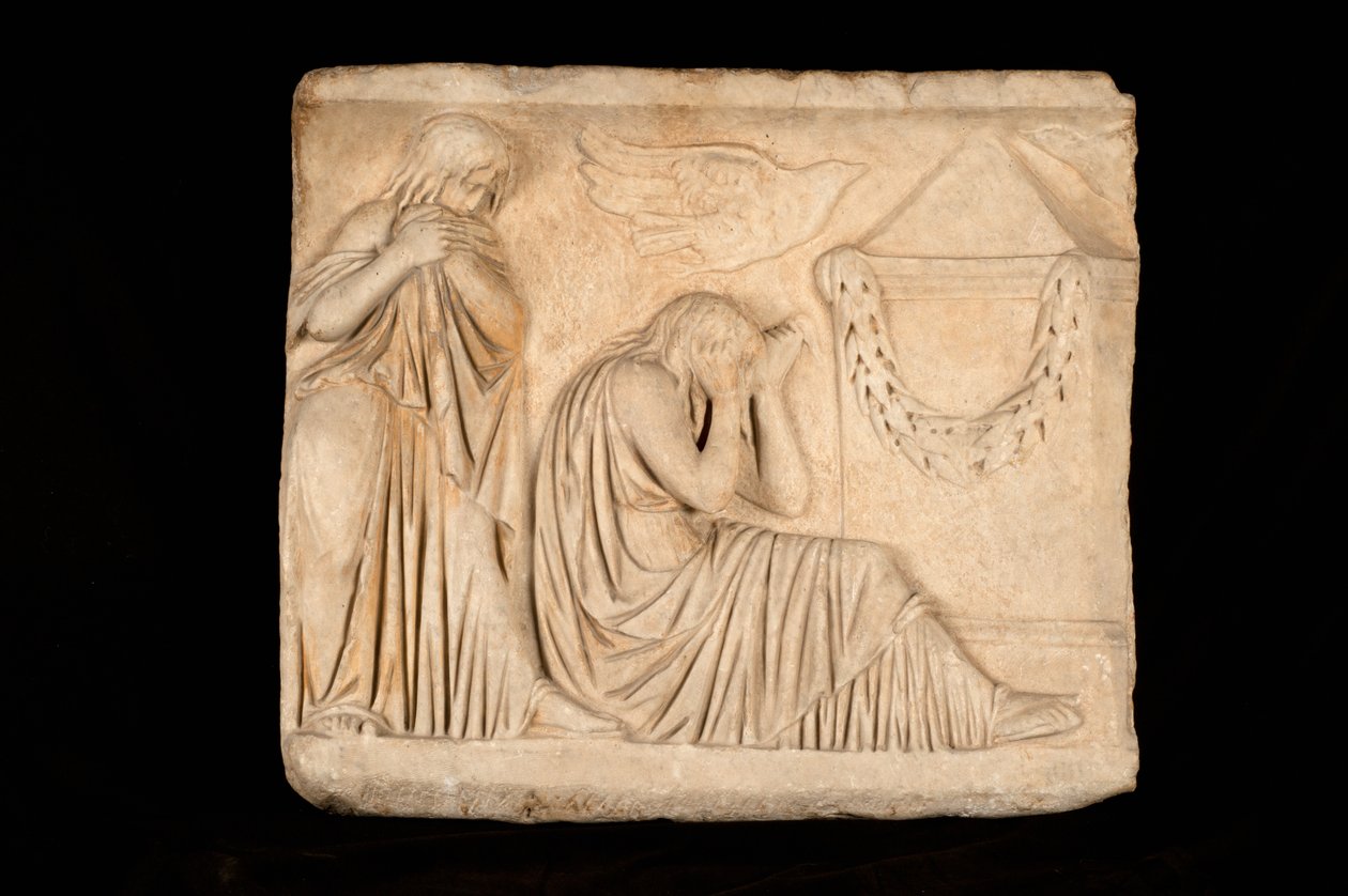 Sarcófago com uma cena de luto (mármore) de Roman