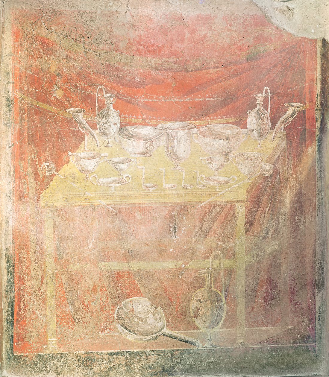 Talheres em uma mesa (pintura de parede) de Roman