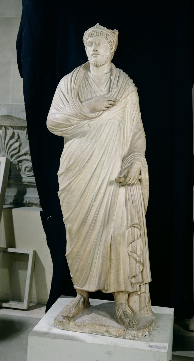 Estátua de Juliano Apóstata (331-363) (mármore) de Roman