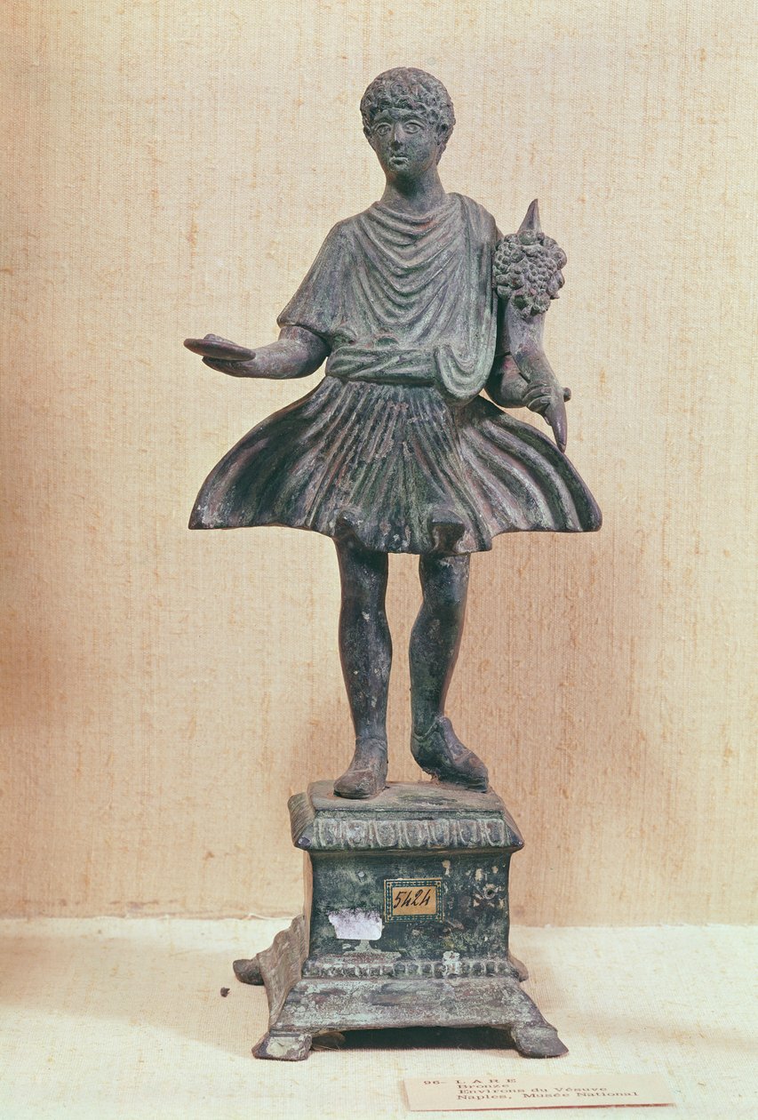 Estatueta de Lar, encontrada perto do Vesúvio (bronze) de Roman