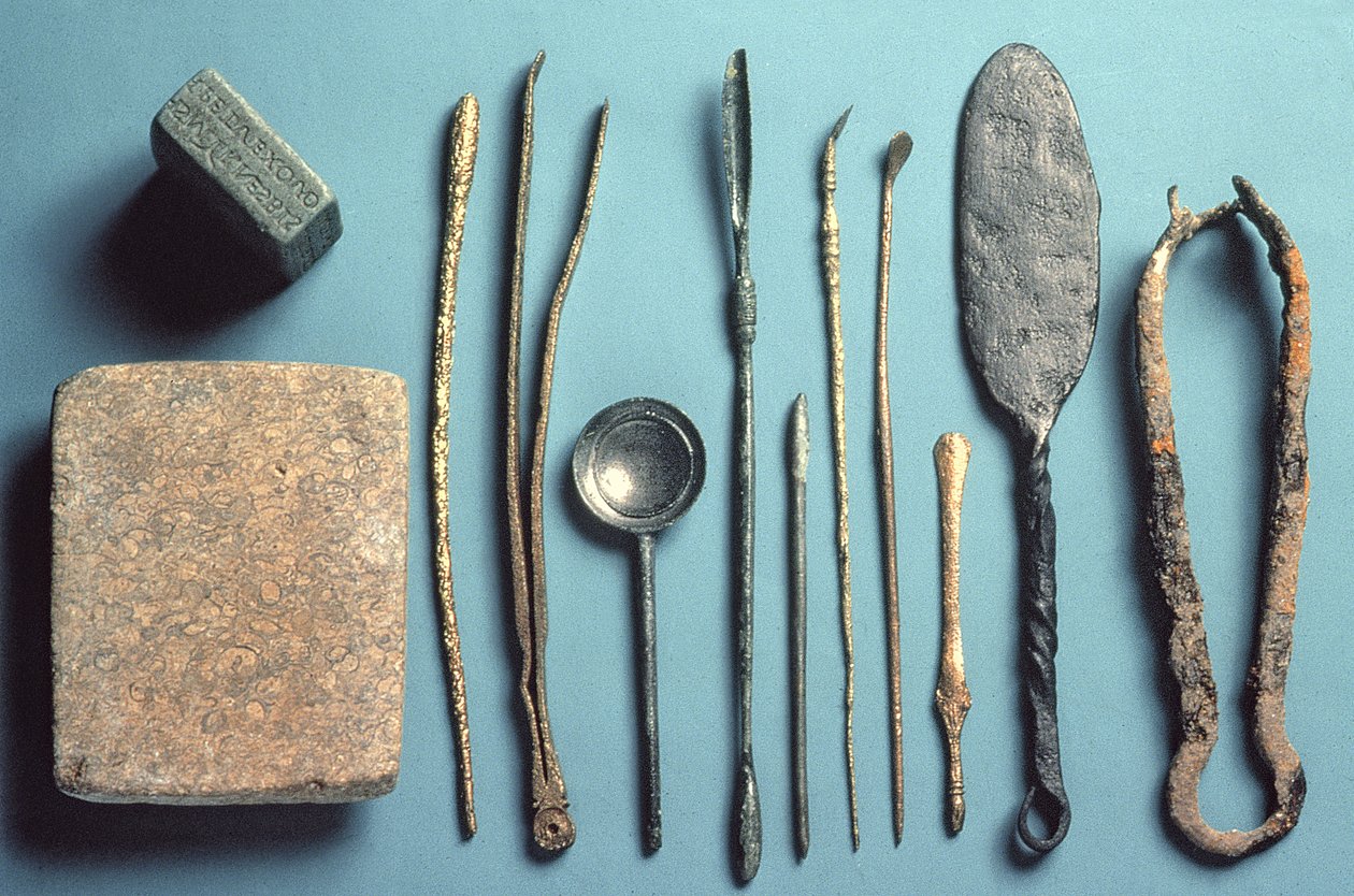 Instrumentos cirúrgicos, várias datas no período romano de Roman
