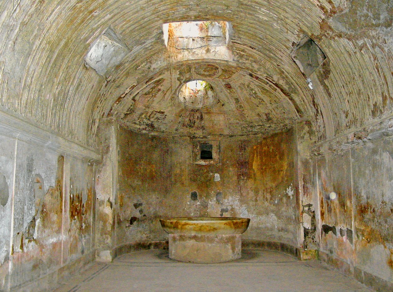 O caldário do fórum thermae de Roman