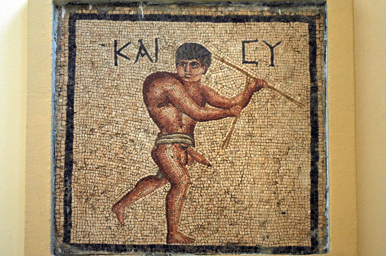 O corcunda feliz, de Antakya (mosaico) de Roman