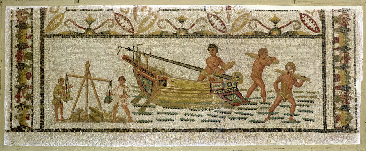 O descarregamento de um navio (mosaico) de Roman