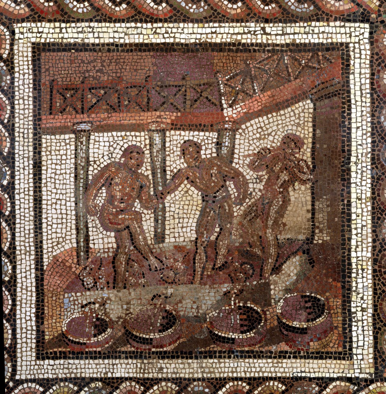 Pisando uvas, de Saint-Roman-en-Gal (mosaico) de Roman