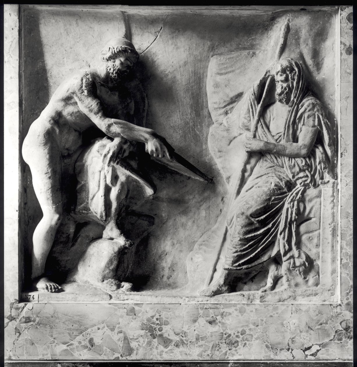 Ulysses consultoria Teiresias, 1 º ou 2 º século dC (mármore) de Roman