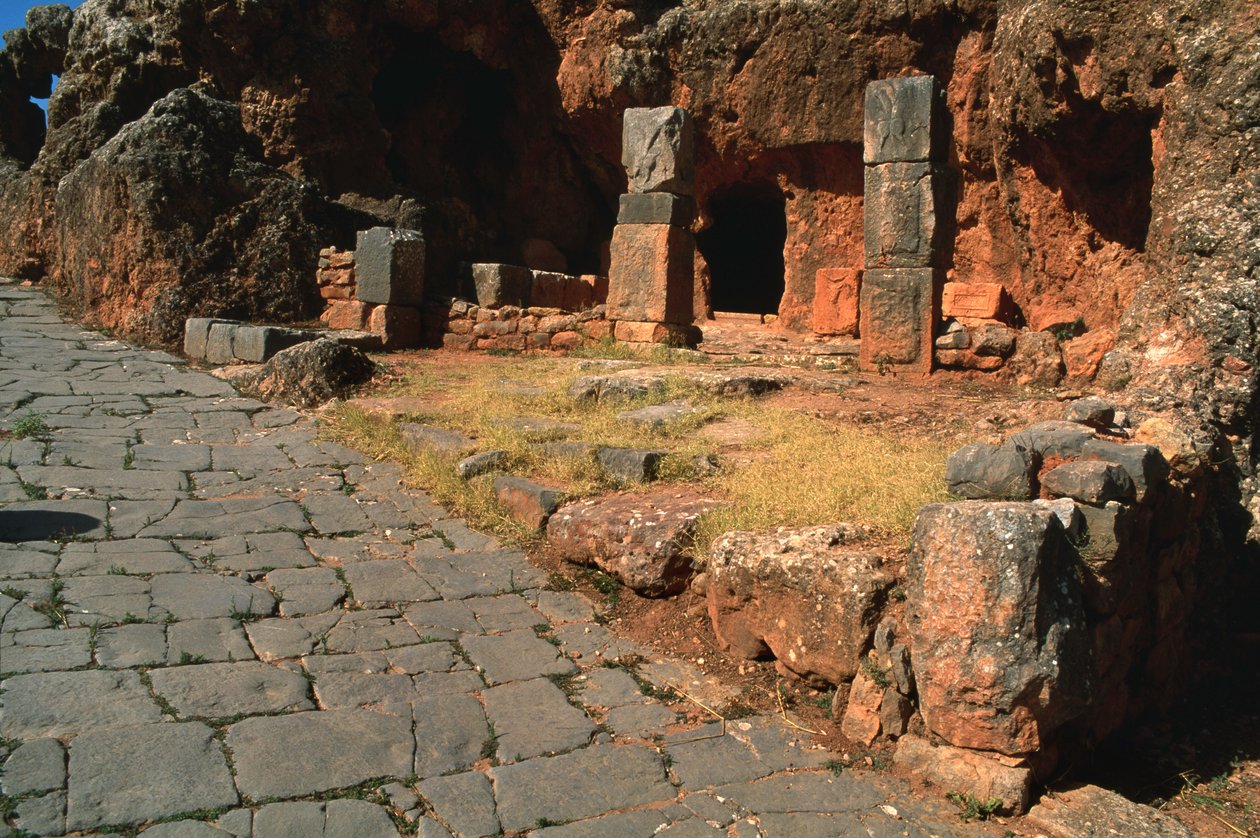 Vista do cardo e do templo de Mithras de Roman