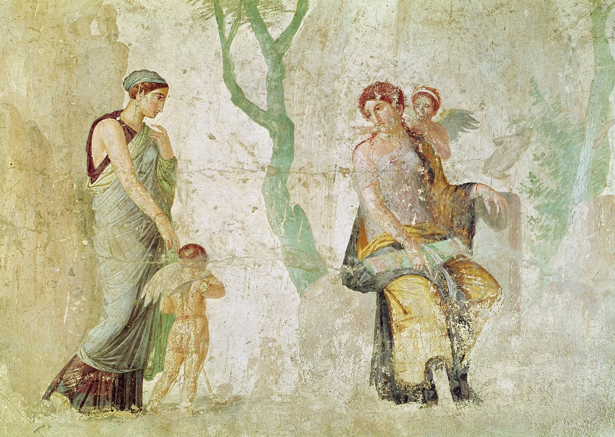 Eros sendo punido na presença de Afrodite de Roman Imperial Period