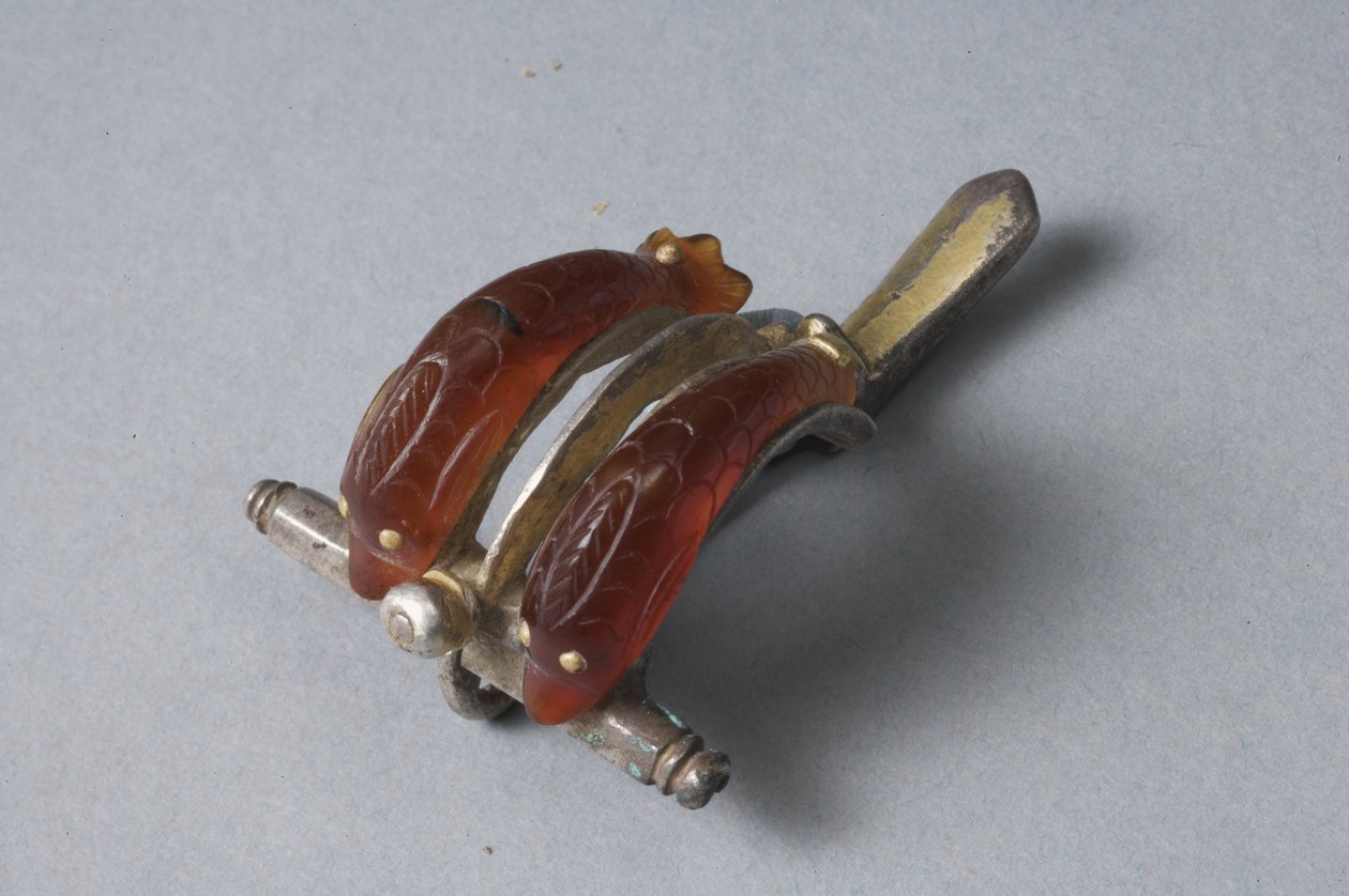 Fíbula com golfinhos (cornalina, ouro e prata) de Roman Imperial Period