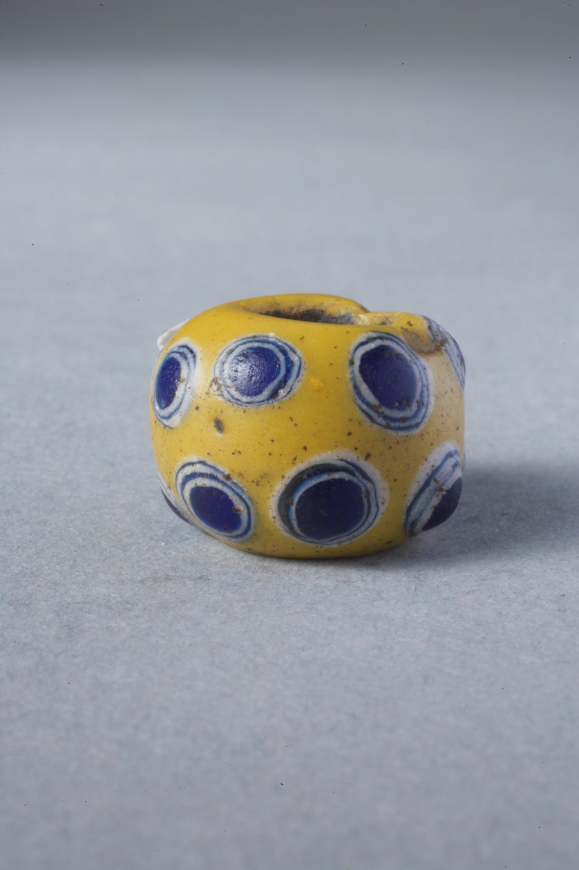 Conta de olho amarelo (vidro) de Roman Imperial Period