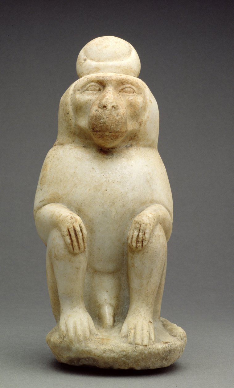 Babuíno do deus Thoth (mármore) de Roman Period Egyptian