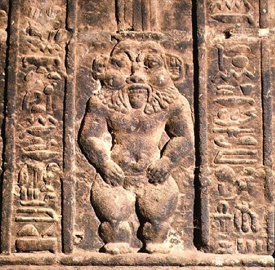 Bes, deus do lar egípcio, do romano Mammisi, c.50 dC de Roman Period Egyptian