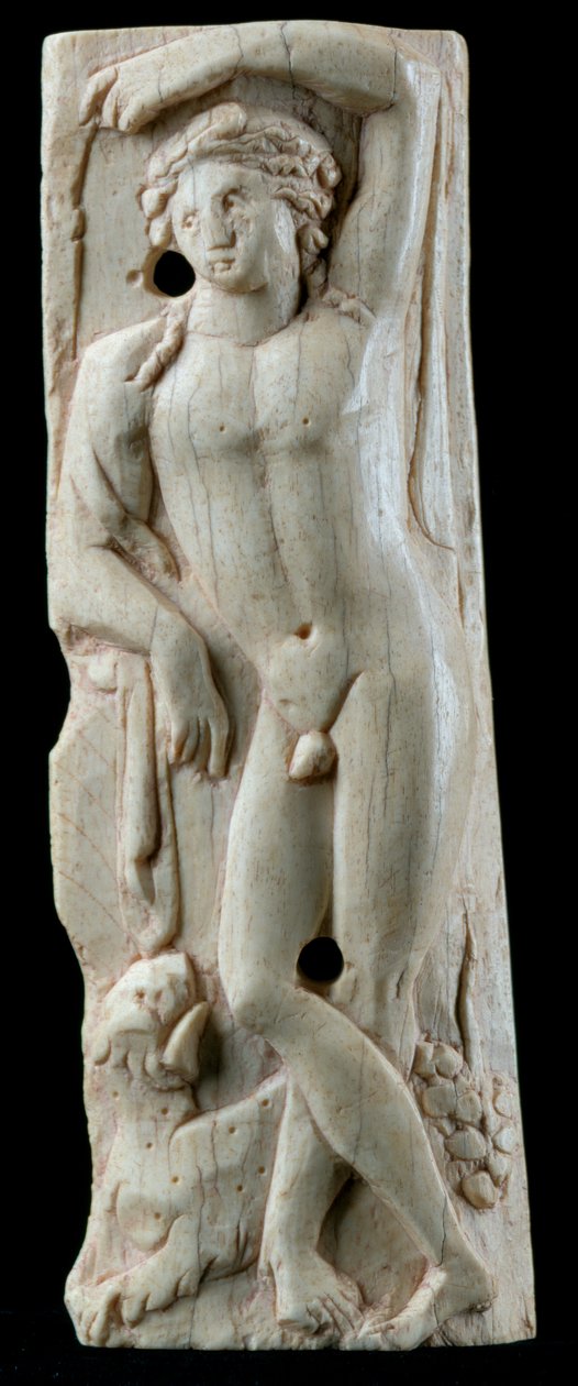 Placa representando Dionísio, do Egito (osso) de Roman Period Egyptian